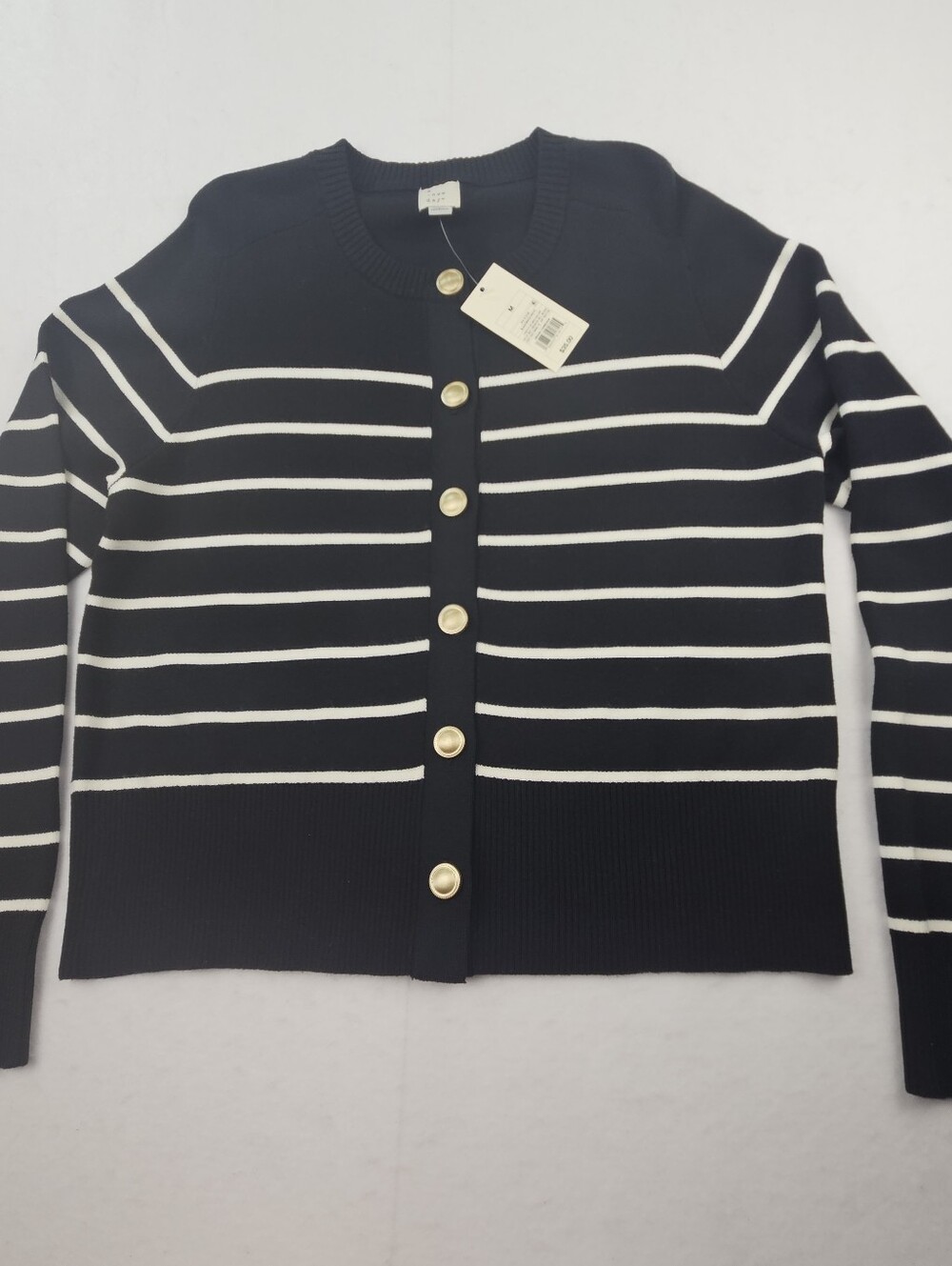 Target A New Day Women's Long Sleeve Striped Fancy Cardigan Sweater Size M NWT